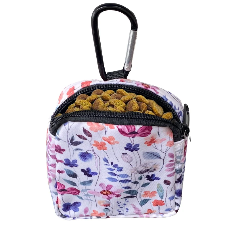 TIHGJHY Sac à Collations pour Chien – Design Fleur Blanche, Poche Portable