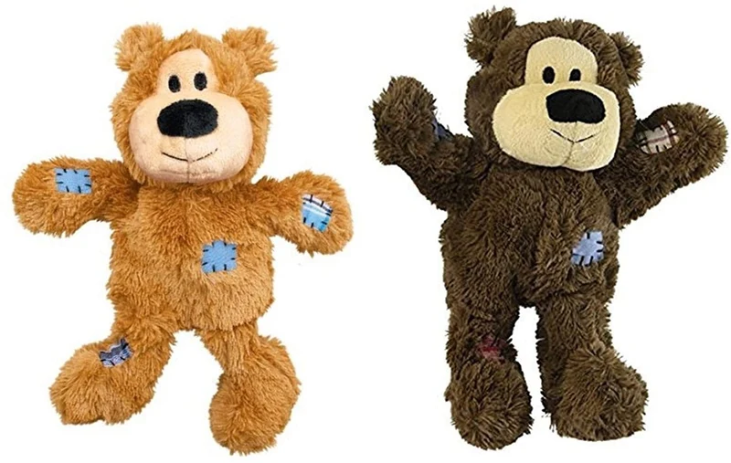 KONG Wild Knots Bears – Jouets durables pour chiens petits/moyens – Pack de 2 (assortis)