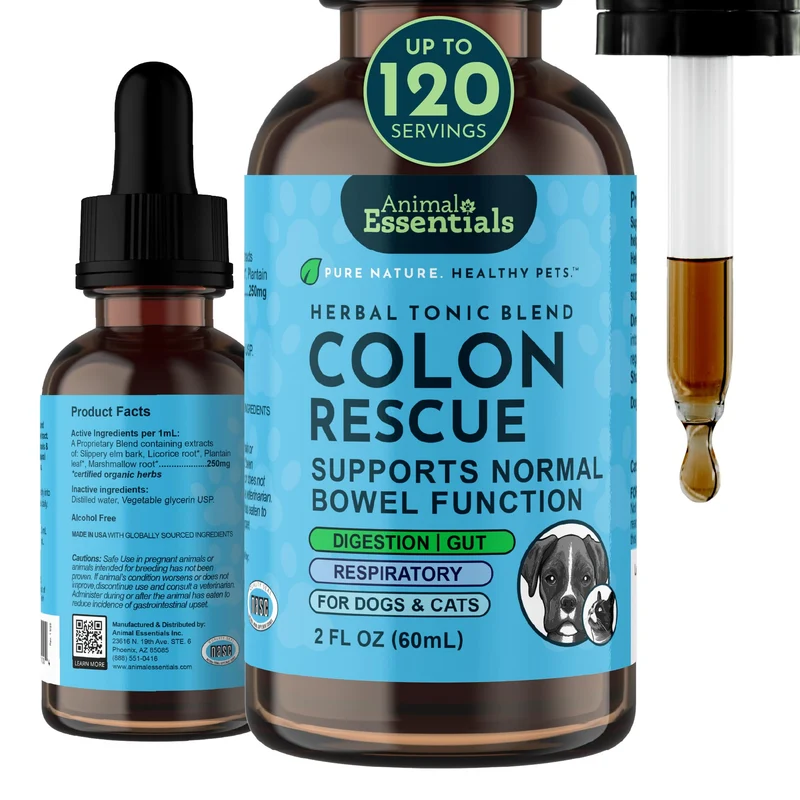 Animal Essentials Colon Rescue – laxatif doux pour chiens et chats, 2 oz