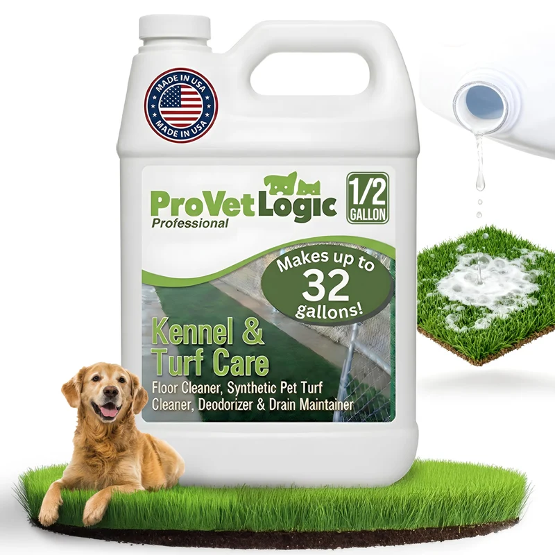 ProVetLogic Soins chenil et pelouse – Nettoyant sols et pelouse synthétique, Déodorant et Entretien des canalisations (Concentré) – environ 1,9 L
