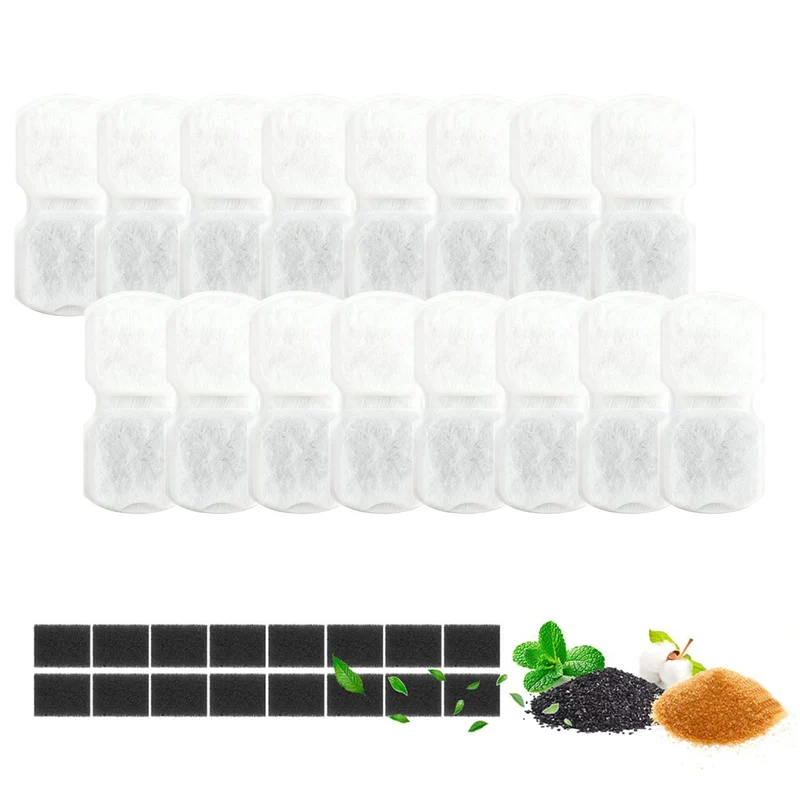 PetNeizance – Lot de 24 filtres fontaine chat + 12 éponges pré-filtre (GIOTOHUN S11 & HOOISE 74oz)