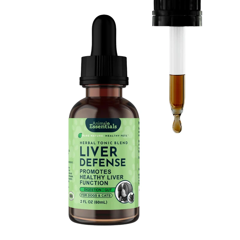 Animal Essentials Défense du foie pour chiens et chats – Soutien du foie, chardon-marie et pissenlit – Élixir liquide 2 oz