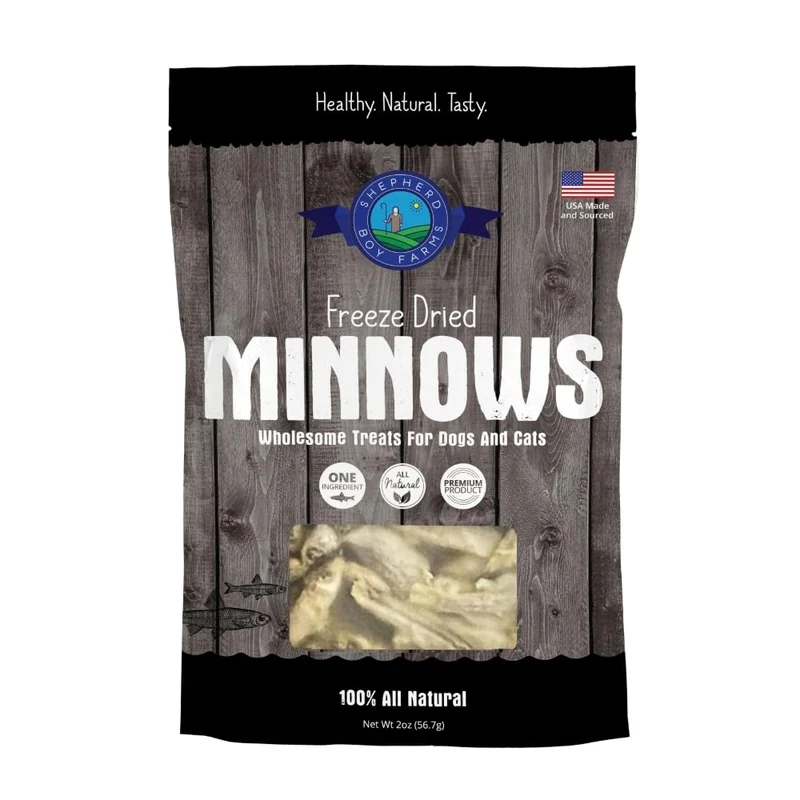 Shepherd Boy Farms Friandises Lyophilisées à Base d’un Seul Ingrédient — Poissons, Pour Chiens et Chats, 2oz