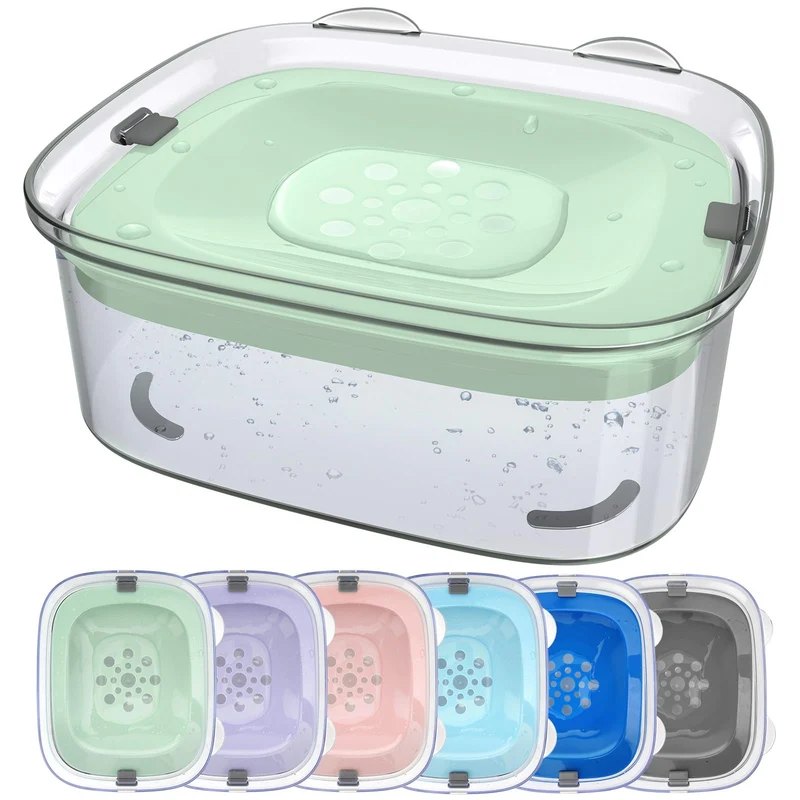 AONKEY 3L Bol d'eau pour chien – Anti-débordement, Sans éclaboussures, Débit lent (Vert Sprout)