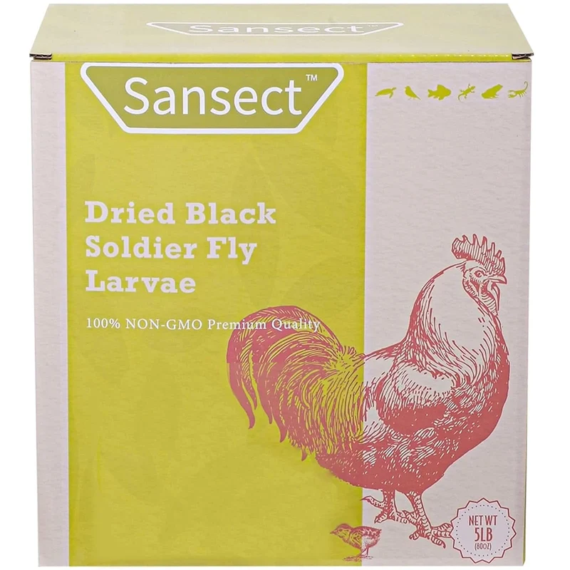 SANSECT – Larves séchées BSF, 5 lb, alimentation naturelle non-OGM pour poules et volailles