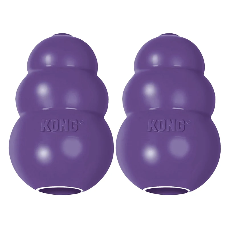 KONG Senior – Jouet pour chien moyen en caoutchouc naturel doux, durable (pack de 2)