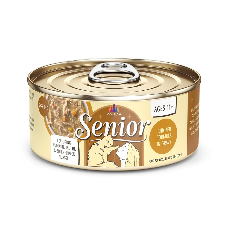 Weruva Senior Chat – Poulet en Sauce, Boîte 5,5 oz (Lot de 8)