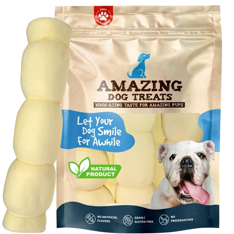 Amazing Dog Treats - Rouleaux de joue de boeuf épais 10 pouces (3 pièces) – Alternative sûre au Rawhide
