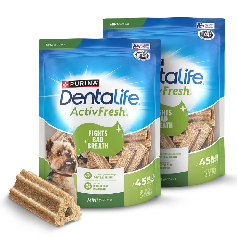 DentaLife ActivFresh – Friandises dentaires au poulet pour petits chiens, paquet double 45 pièces