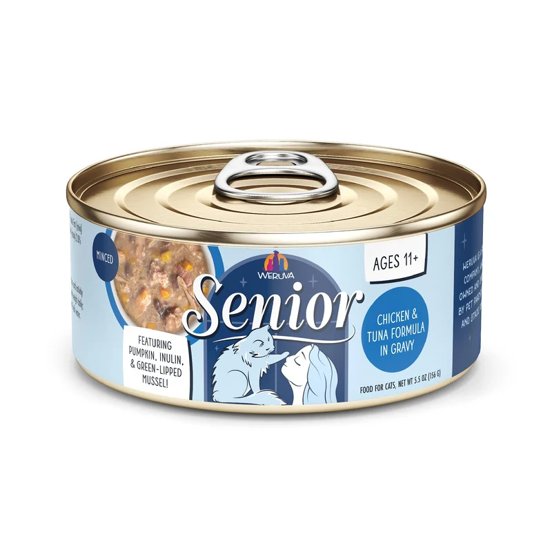 Weruva Senior Chat - Poulet et Thon en Sauce, Boîte 156 g, Lot de 8