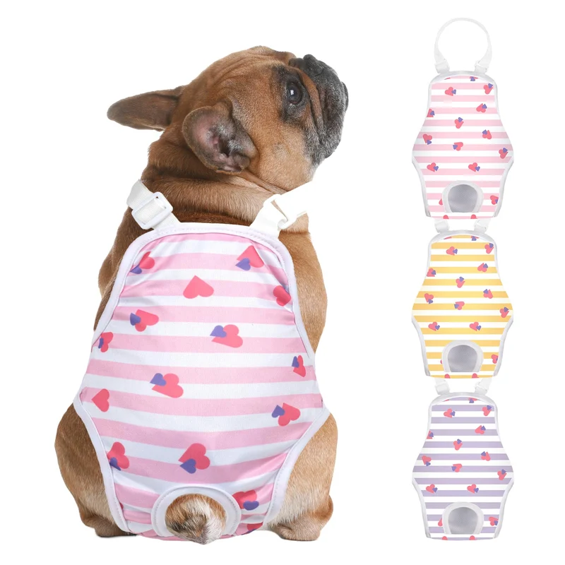 Jollywoods – Ensemble 3 Pack Couches-Chienne Lavables à Bretelles Réglables, Absorbantes et Étanches (M)