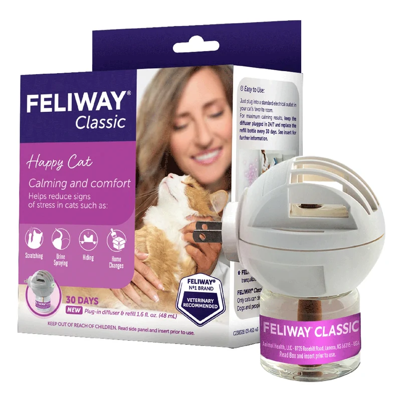 FELIWAY Classic – Diffuseur de phéromones pour chats et chatons, Kit démarrage 30 jours (48 ml)