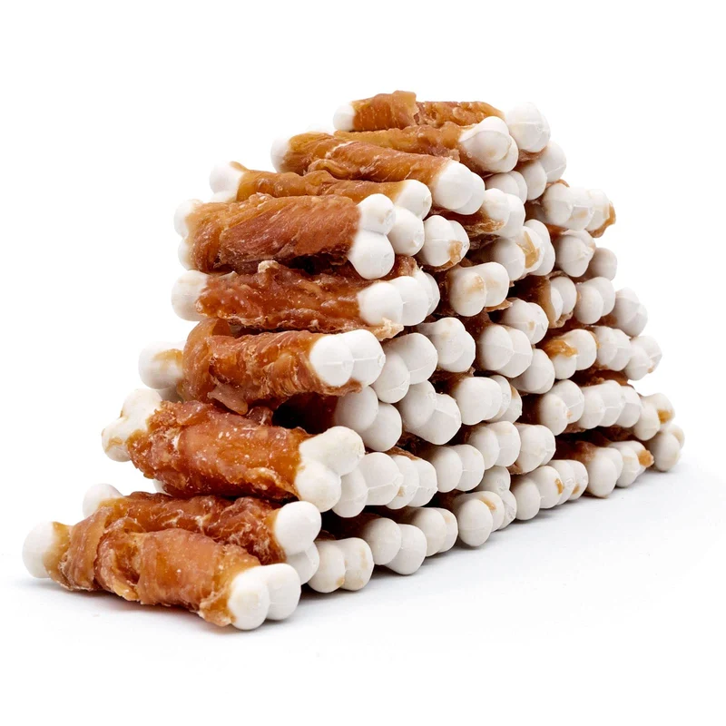 MON2SUN Friandises pour chiens – Os en calcium enveloppé au poulet sans rawhide, 56 pièces (2,3 po)