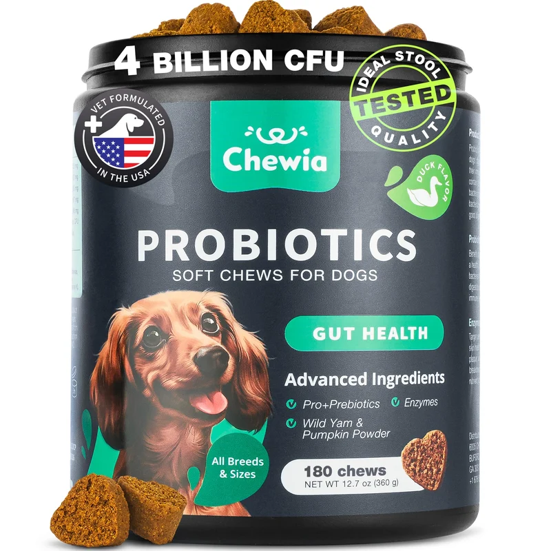 CHEWIA Probiotiques pour chiens — Santé intestinale, digestion et peau