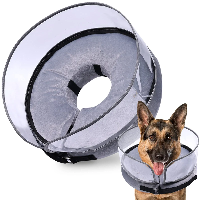 BARKLESS Collier Inflatable pour Chien Grand – Protection Douce Après Chirurgie