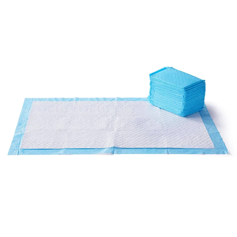 Amazon Basics Tapis-pipi ultra-résistants pour chiens et chiots – 5 couches, anti-fuites, grande taille 27,5 × 44 po, lot de 30 – Bleu et blanc