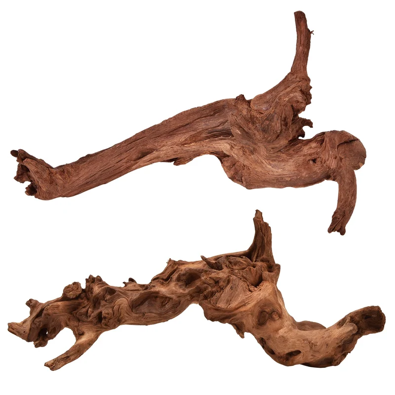 majoywoo Bois Flotté Naturel Grand pour Aquarium et Terrarium – 2 Pièces, 12,5–18 pouces