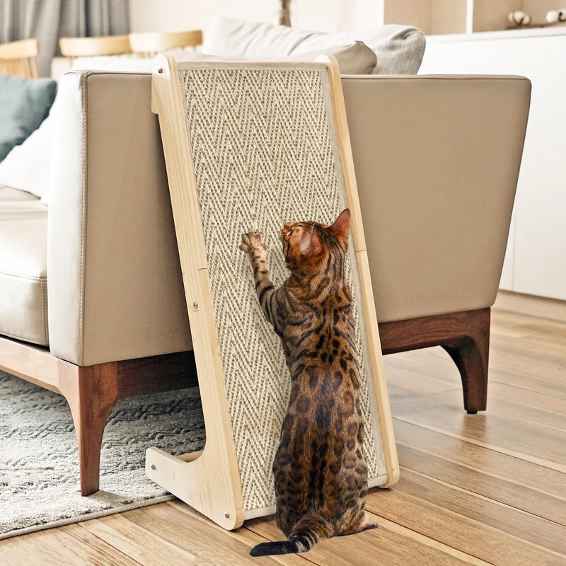 PETKARAY Griffoir pour Chats – Rampe en Sisal Forme L, Grande Taille, Protection Meubles