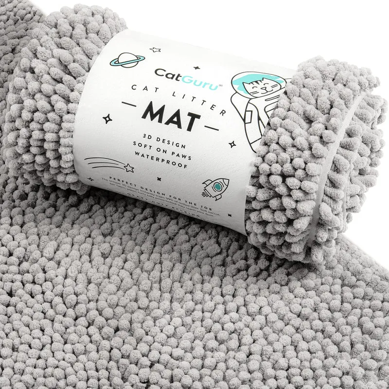 CatGuru Tapis Litière Chat – Tailles XL à XXL, Étanche, Antidérapant, Lavable