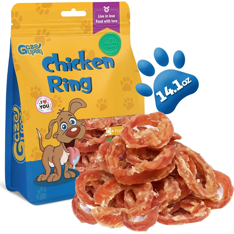 gazeupon friandises pour chiens – anneaux de poulet naturel, protéines élevées et glucosamine-chondroïtine