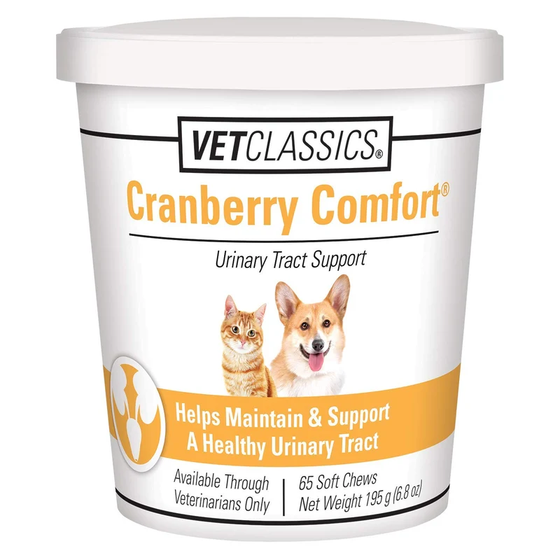 Vet Classics Cranberry Comfort – Supplément Urinaire pour Chiens et Chats | 65 Gommes Douces