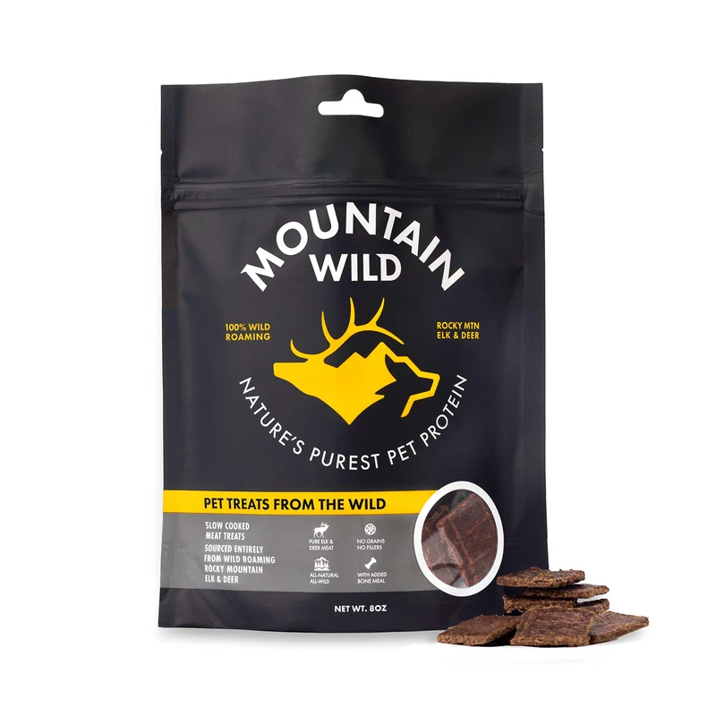 Friandise MOUNTAIN WILD – Venaison pour chiens, récompense d'entraînement haute valeur, naturelle, sans céréales – 8 oz