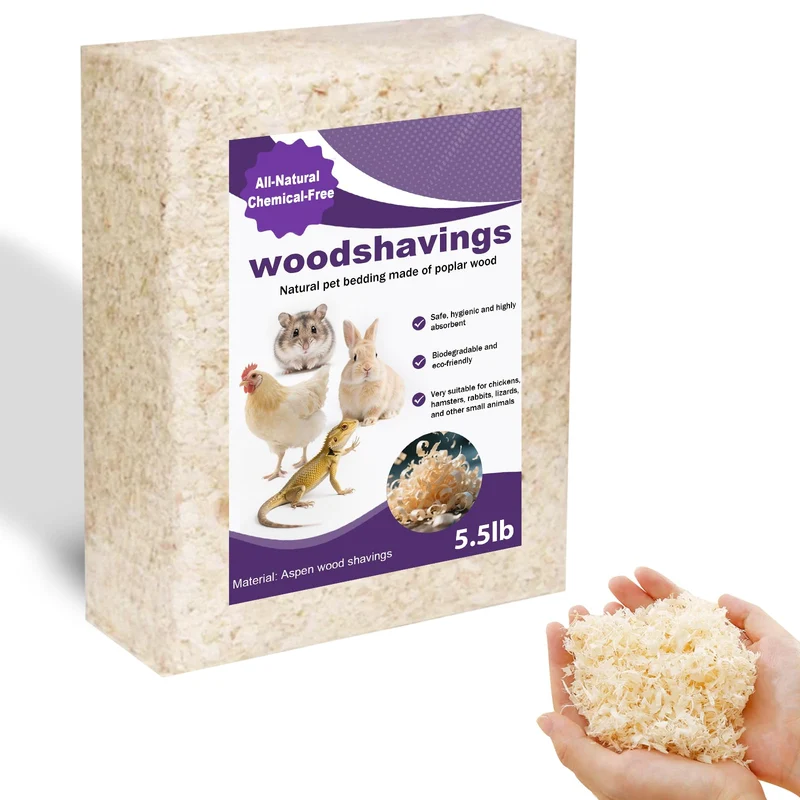 XXYOUPIN Copeaux de Tremble – Litière pour Petits Animaux 5,5 livres, Faible Poussière, Biodégradable (70 L avant compression)