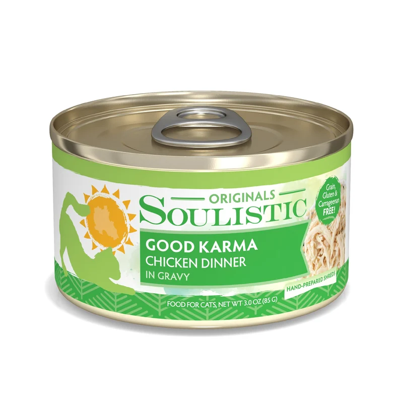 Soulistic Originals Good Karma Dîner Poulet en Sauce pour Chat, Boîte 3oz, Pack de 12