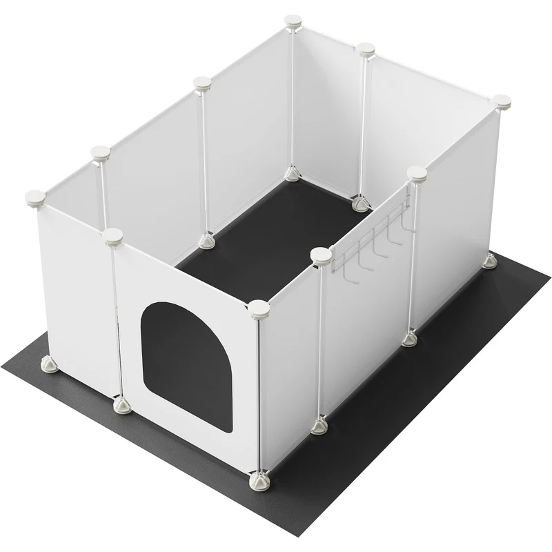 HOOBRO Enclos de litière pour chat avec grand tapis Oxford – Extra Large (30,3 x 18,5 x 15,7 pouces)