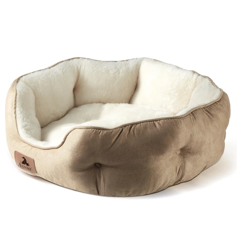 Asvin Petit Lit Doux pour Chien et Chat – Antidérapant, Lavable en Machine, 20 pouces