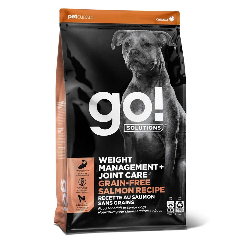Go! Solutions Weight Management + Joint Care – Croquettes au Saumon Sans Céréales, Soin des Articulations, 3,5 lb
