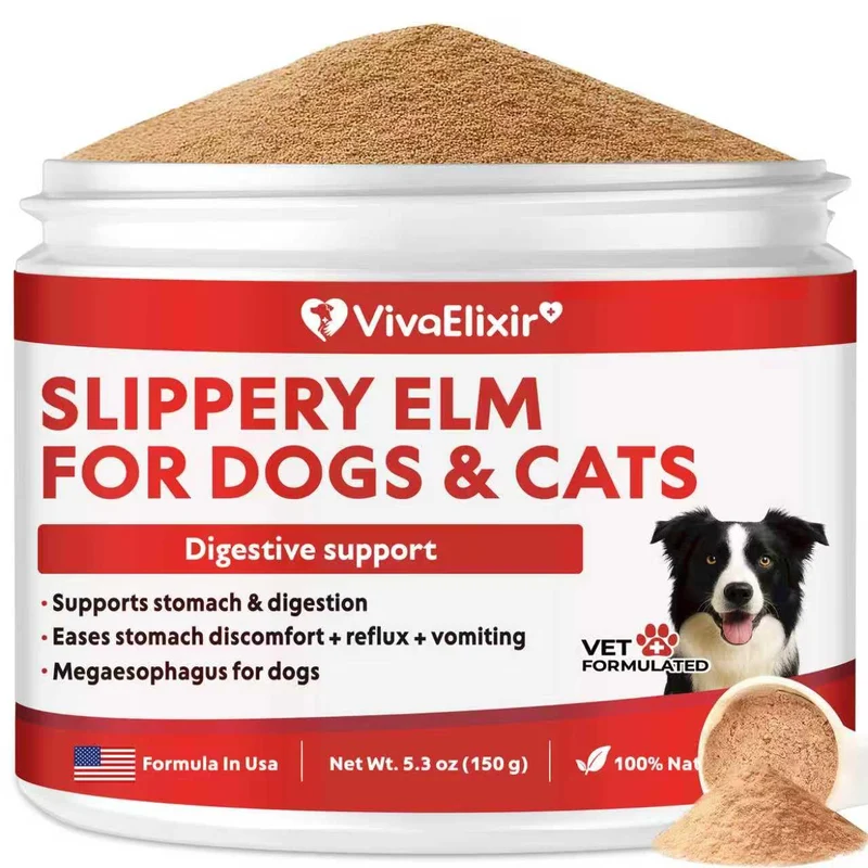 VivaElixir Orme Glissant – Aide Megaœsophage pour Chiens et Chats – Poudre Biologique d’Écorce – 5,3 oz