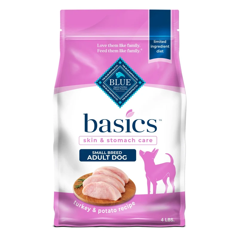 Blue Buffalo Basics – Croquettes Dinde et Pomme de Terre pour Petits Chiens, Soin Peau et Digestion, 4 lb