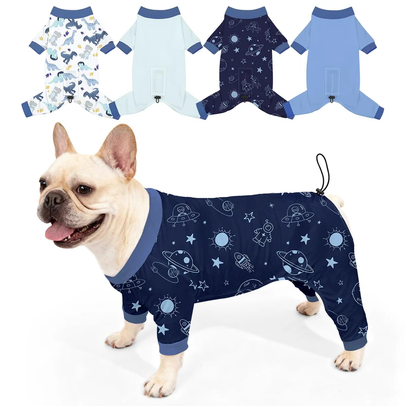 Bienbee Pyjamas pour Chien – Pack 4, Combinaisons Douces et Respirantes Ajustables
