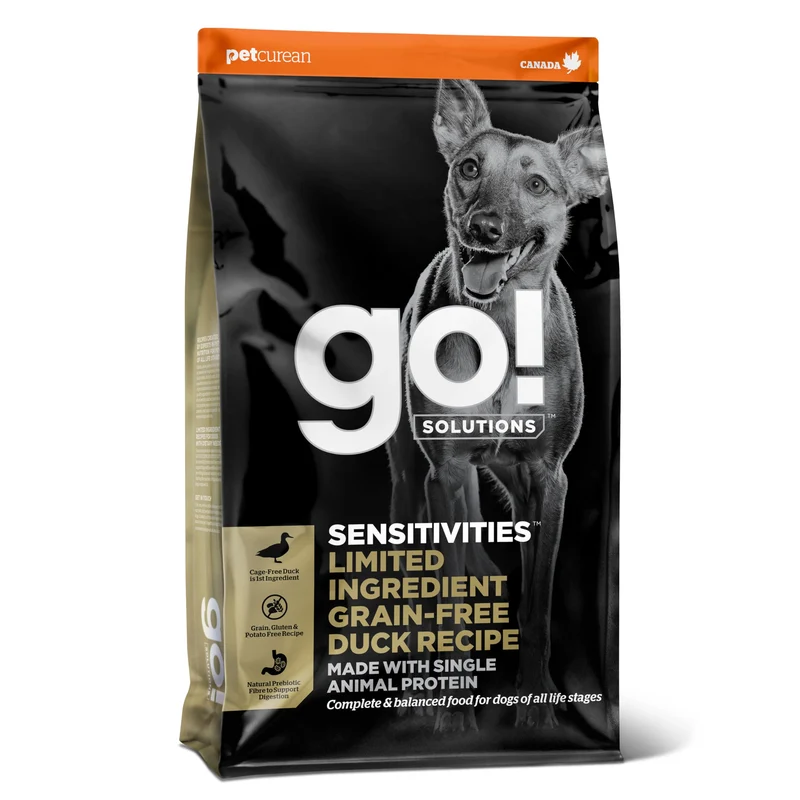 Go! Solutions Sensitivities Canard – Sans Poulet, Sans Cereales, Pour Chiens Sensibles, 3,5 lb