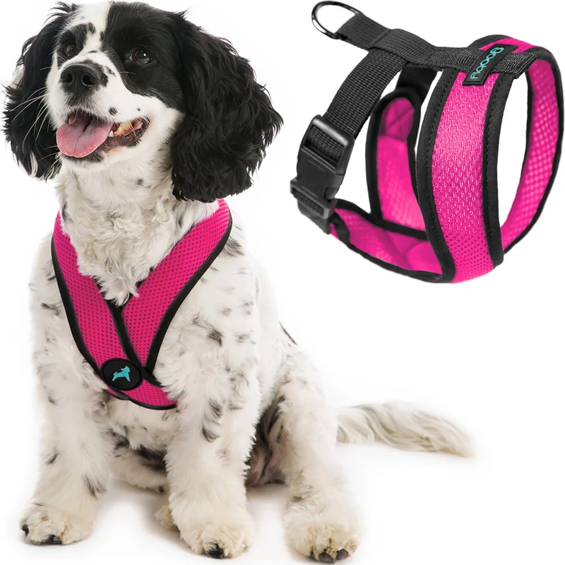 Gooby Comfort X Harnais Sans Étranglement – Flamingo Rose, Taille M (Chiens Moyens)