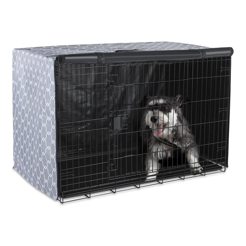 Amazon Basics Couvre-cage pour chien 48 pouces – Durable, Panneaux zippés, Polyester recyclé