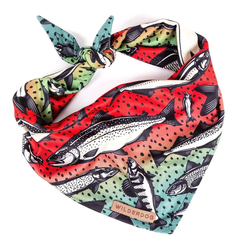 Wilderdog Bandana léger en maillage – séchage rapide, thème pêche