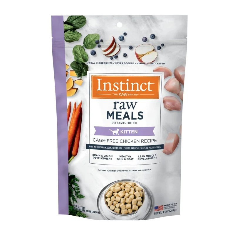 Instinct Raw Meals Chaton Poulet Lyophilisé – Repas Crû pour Chatons, 9,5 oz