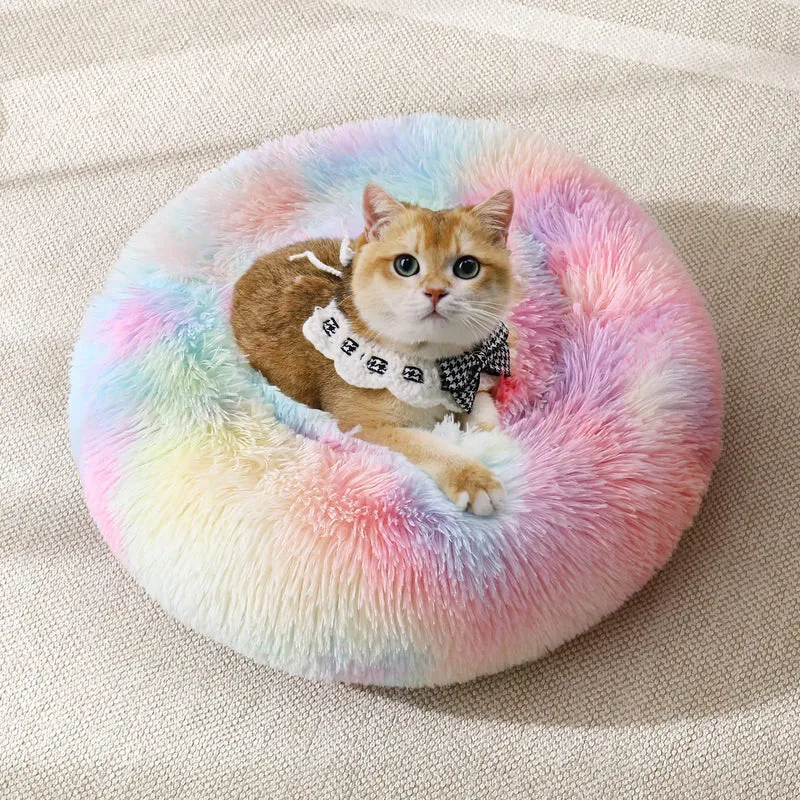 JOLLYVOGUE Lit Douillet pour Chiens et Chats – Coussin en forme de beigne, 20 pouces