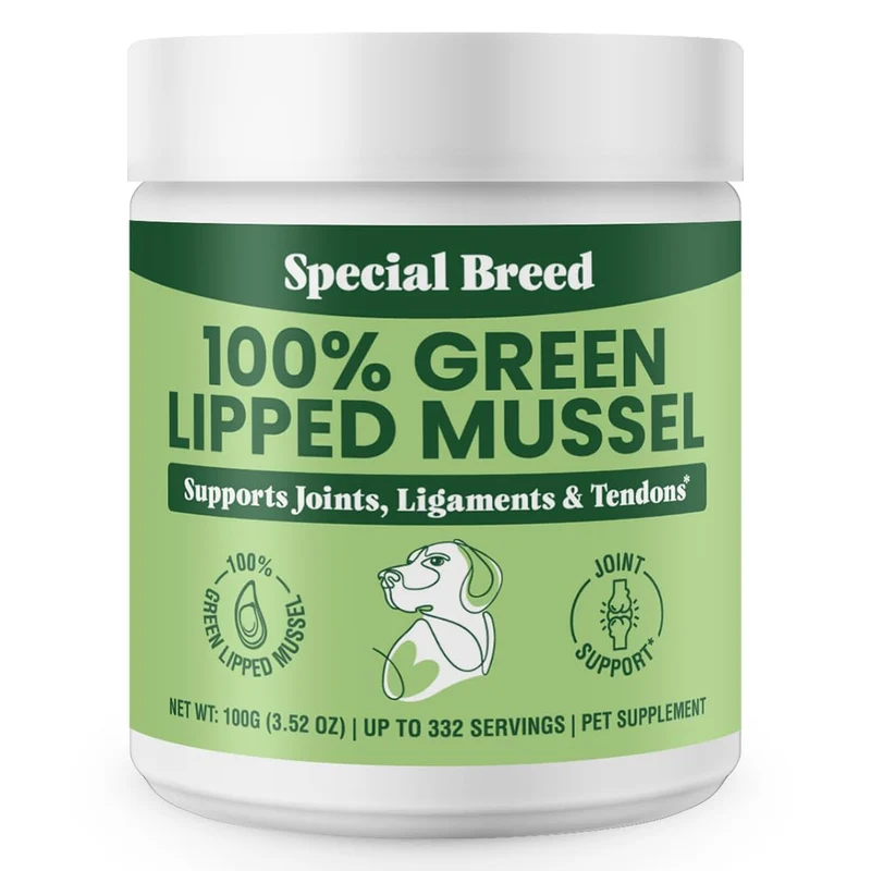 Special Breed – Poudre de moules vertes néo-zélandaises pour chiens et chats – soutien naturel des articulations – 100 g (jusqu'à 332 portions)