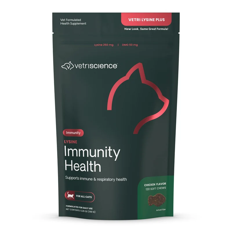 VETRISCIENCE Lysine Immunity Health – Friandises Lysine 250 mg pour Chats et Chatons, 120 friandises