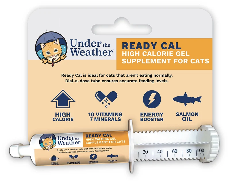 Under The Weather Pet Ready Cal pour Chats 100cc | Supplément Calorique Haut Poids et Oméga