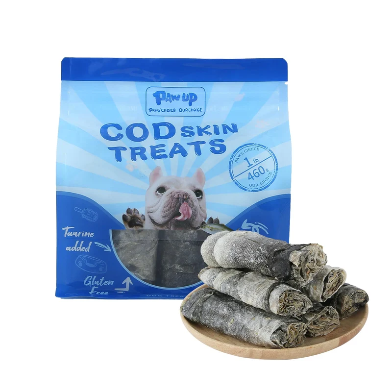 PAWUP Cod Skin – Friandises naturelles pour chien à base de peau de morue, taurine et oméga-3, 16,2 oz