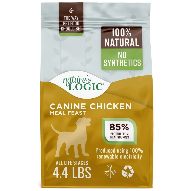 NATURE'S LOGIC – Croquettes pour chien 100% naturelles sans synthétiques – Festin au poulet – 4,4 lb