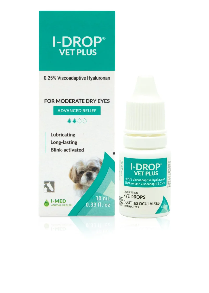 I-DROP VET PLUS: Gouttes oculaires pour chiens | Hydratation durable et confort | Hyaluronane 0,25% | Flacon 10 ml