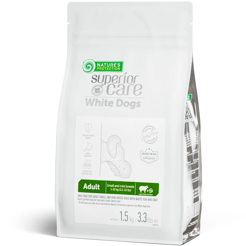 Nature's Protection - Croquettes pour Chien de Petite Race | Haute Protéine, Taches des Larmes, Agneau et Riz, 1,5 kg