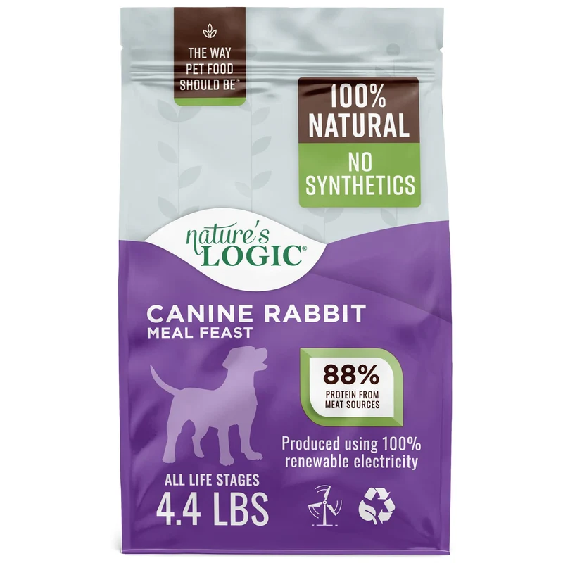 Nature's Logic Croquettes Chien – 100% Naturelles, Sans Syntétiques – Festin au Lapin 4,4 lb
