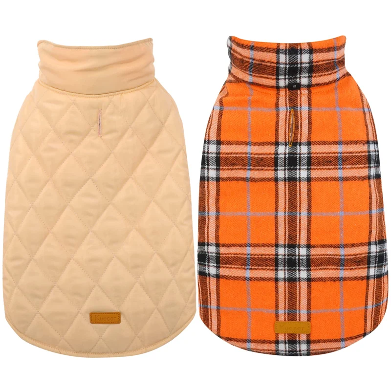 Kuoser Manteau Chien Imperméable Réversible — 7 Tailles, Orange