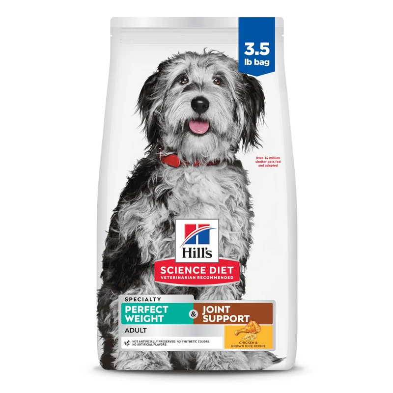 Hill's Science Diet Adulte Poids Parfait & Soutien des Articulations – Croquettes au Poulet, Sac de 3,5 lb